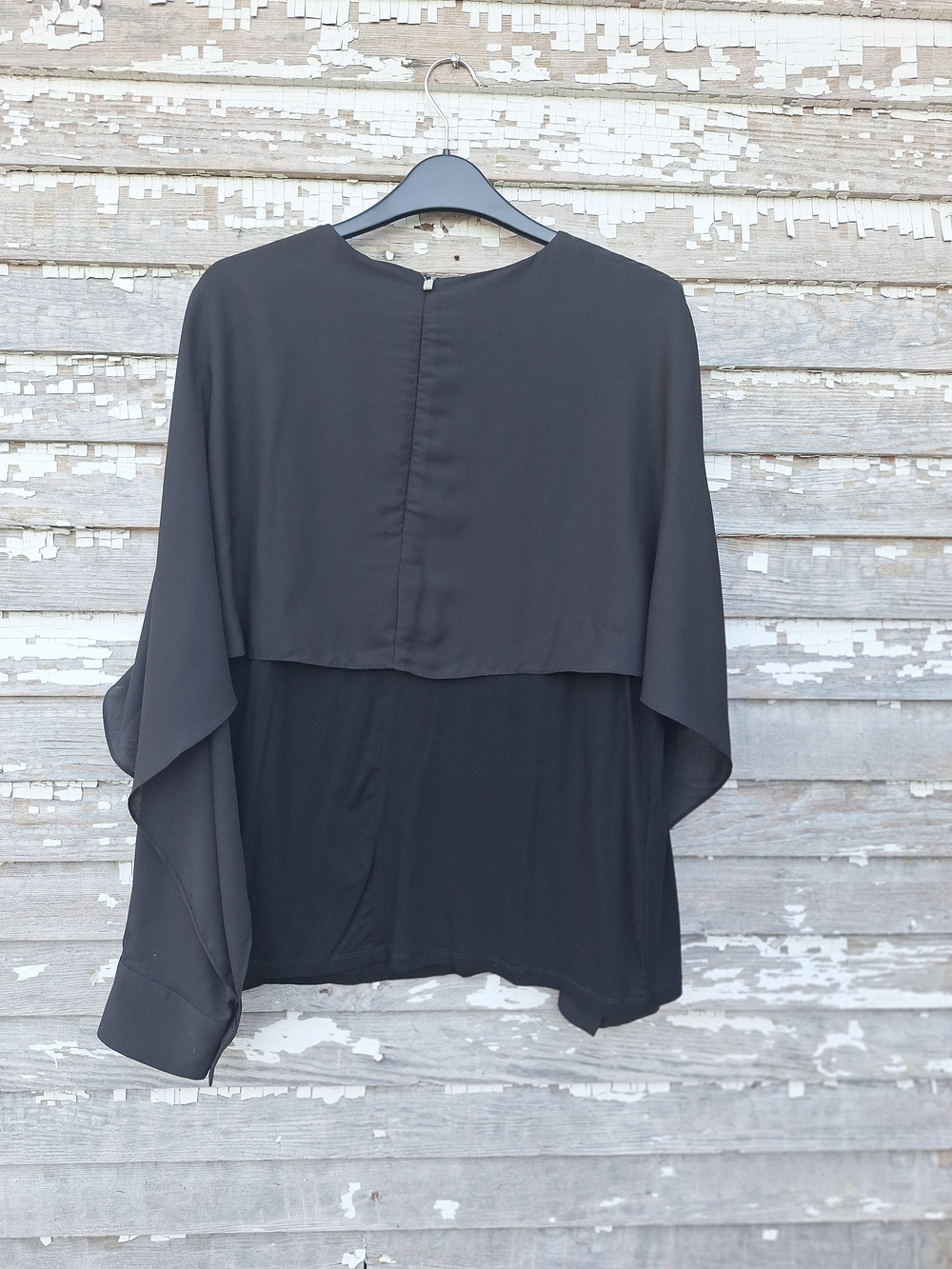 Patrizia Luca Black Layered Draped Blouse Size XL NWT - Picture 4 of 7